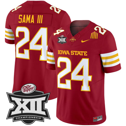 Iowa State 2024 Big 12 Championship Patch Vapor Limited Jersey - All Stitched