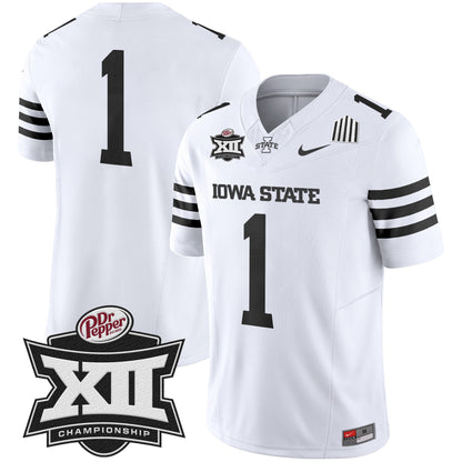 Iowa State 2024 Big 12 Championship Patch Vapor Limited Jersey - All Stitched