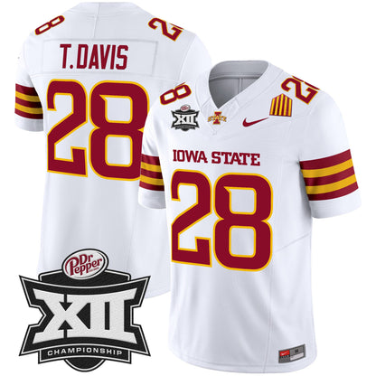 Iowa State 2024 Big 12 Championship Patch Vapor Limited Jersey - All Stitched