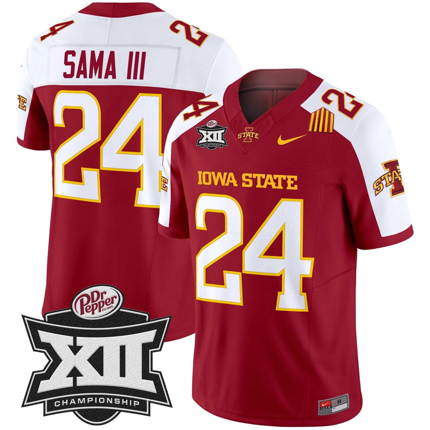 Iowa State 2024 Big 12 Championship Patch Vapor Limited Jersey - All Stitched