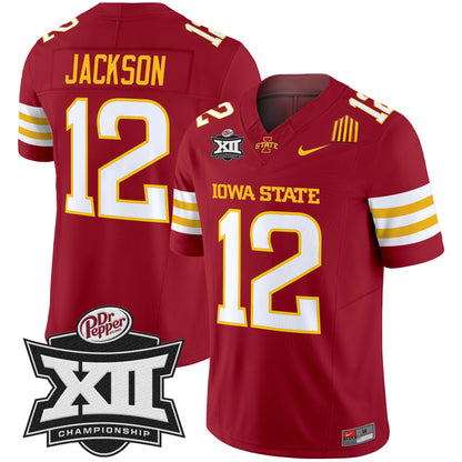 Iowa State 2024 Big 12 Championship Patch Vapor Limited Jersey - All Stitched