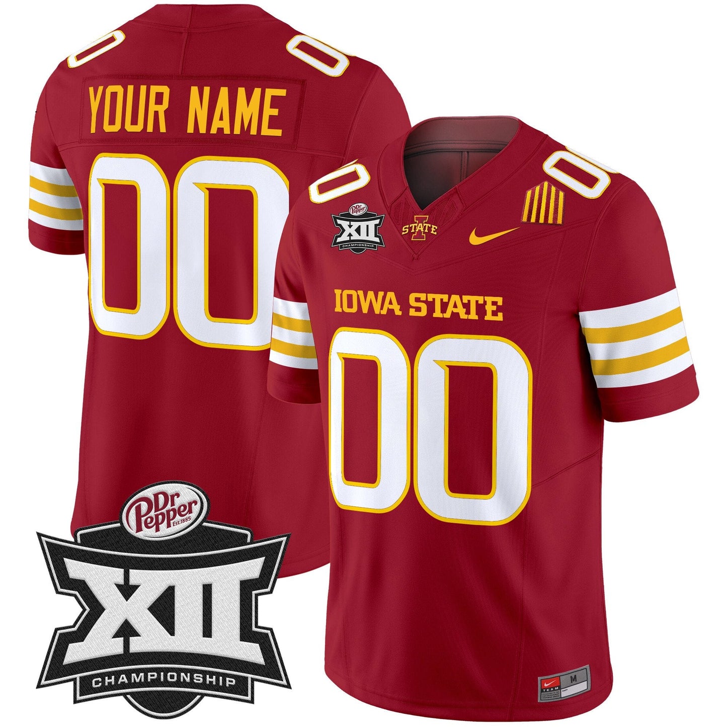 Iowa State 2024 Big 12 Championship Patch Vapor Limited Custom Jersey - All Stitched