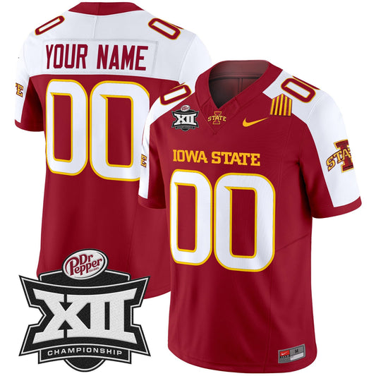 Iowa State 2024 Big 12 Championship Patch Vapor Limited Custom Jersey - All Stitched