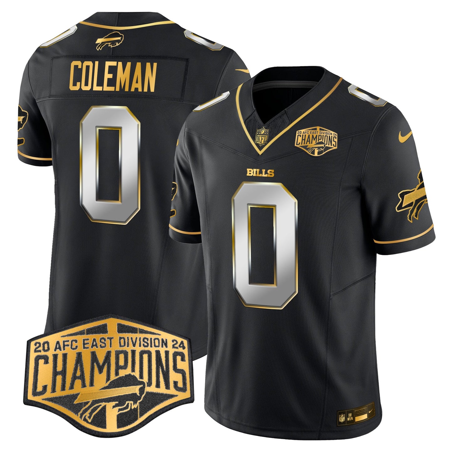 Bills 2024 AFC East Division Champions Gold Vapor Limited Jersey - All Stitched