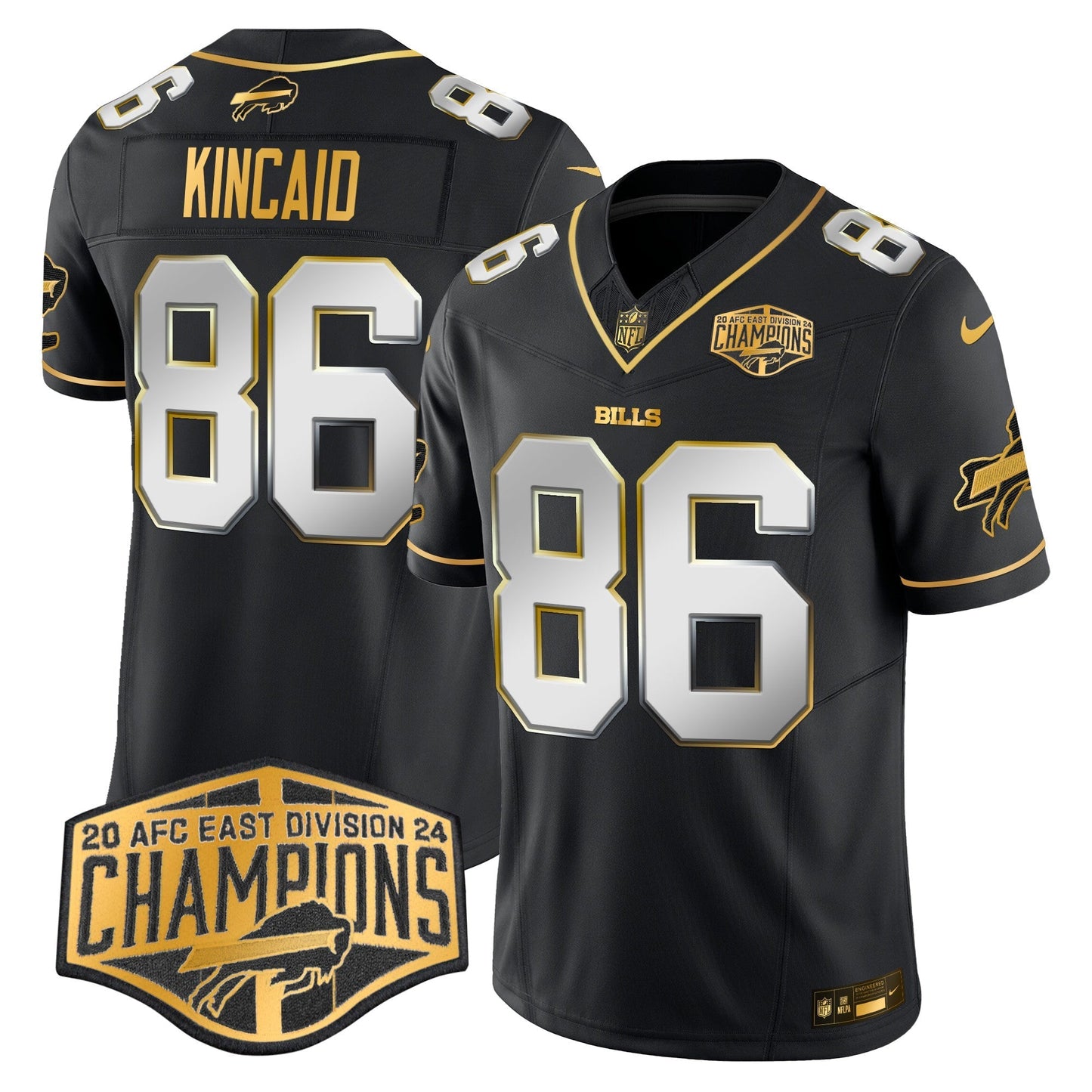 Bills 2024 AFC East Division Champions Gold Vapor Limited Jersey - All Stitched