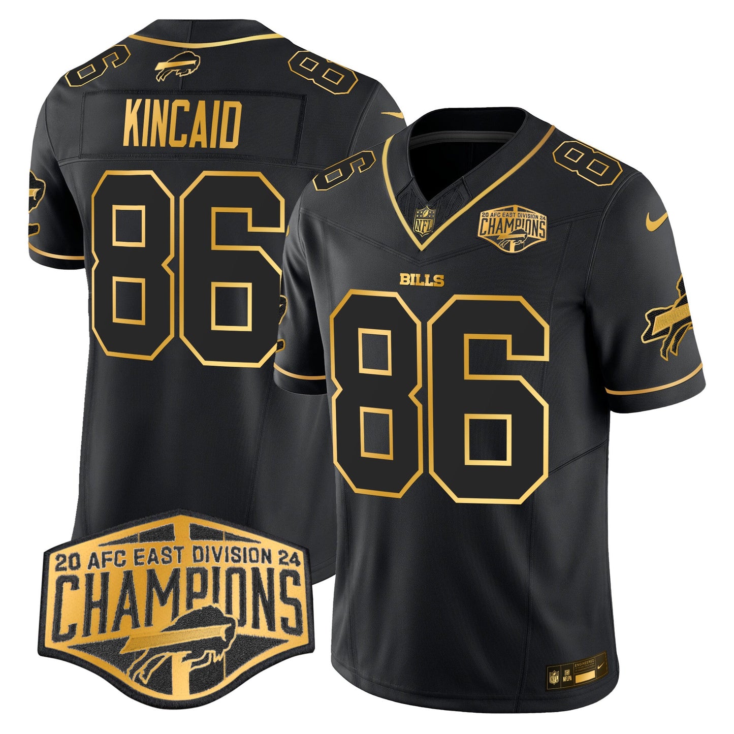 Bills 2024 AFC East Division Champions Gold Vapor Limited Jersey - All Stitched