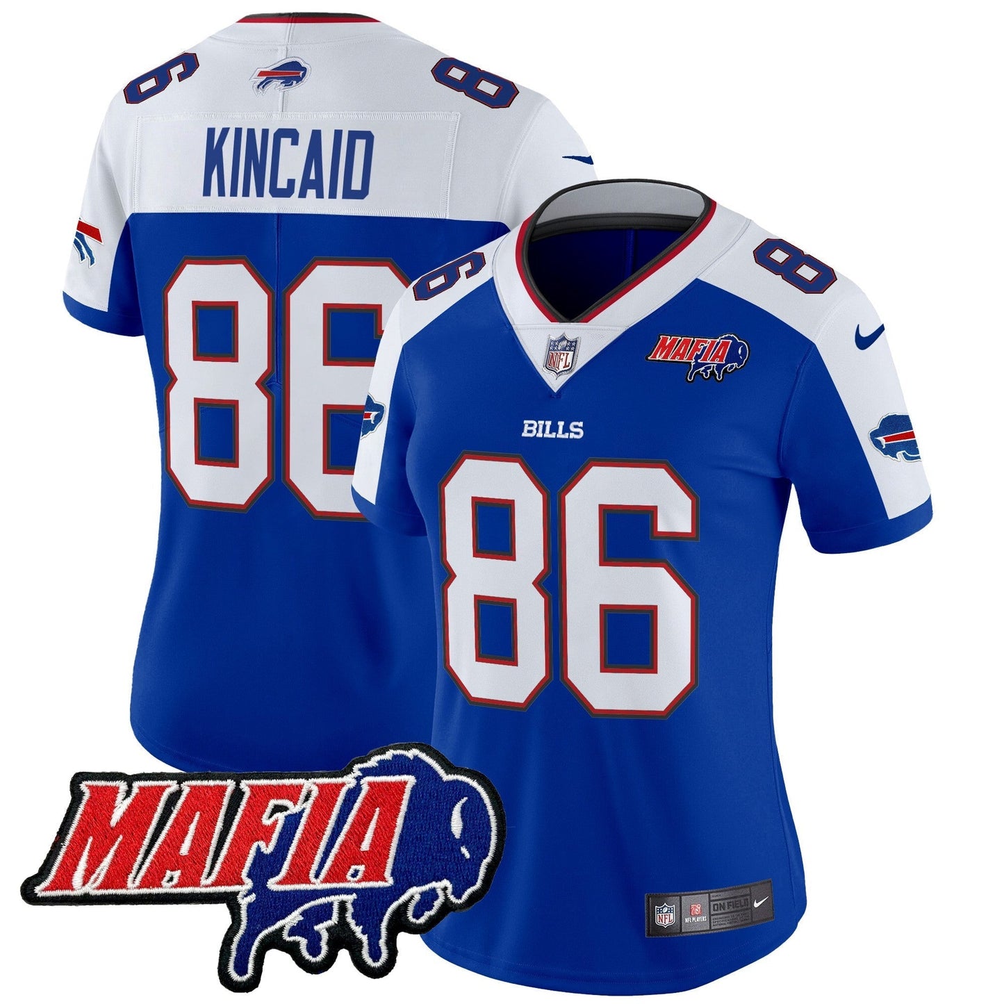 Women's BUF 2024 Bills Mafia Patch Vapor Limited Jersey - All Stitched