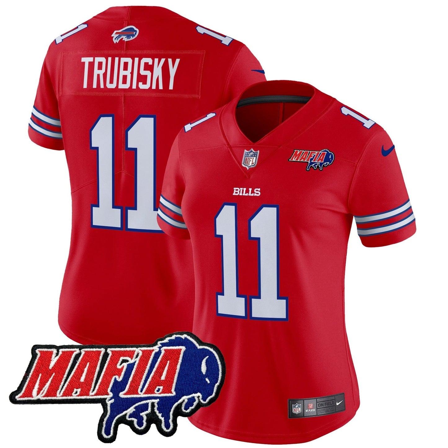 Women's BUF 2024 Bills Mafia Patch Vapor Limited Jersey - All Stitched