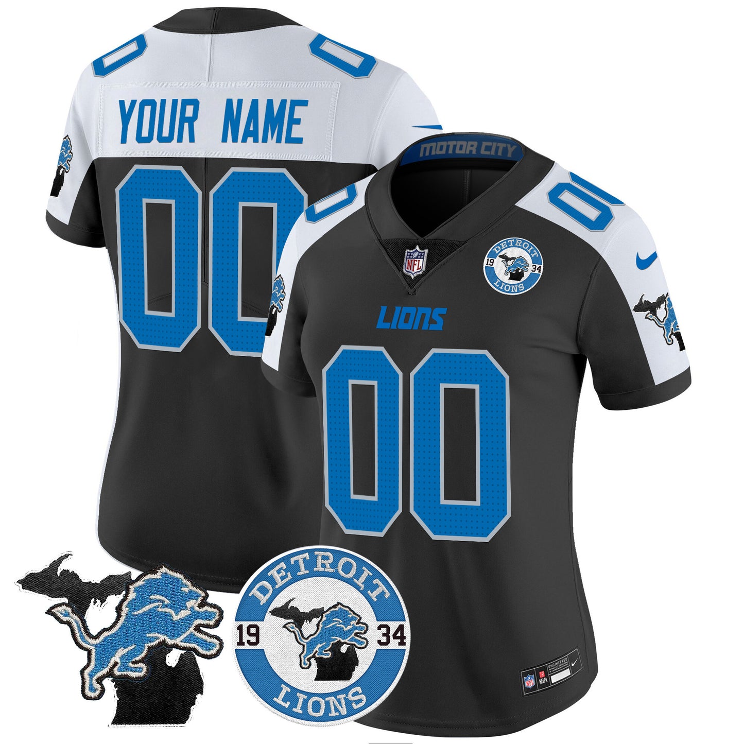 Detroit Lions 2024 Vapor Limited Custom Jersey - Est. 1934 Patch - All Stitched