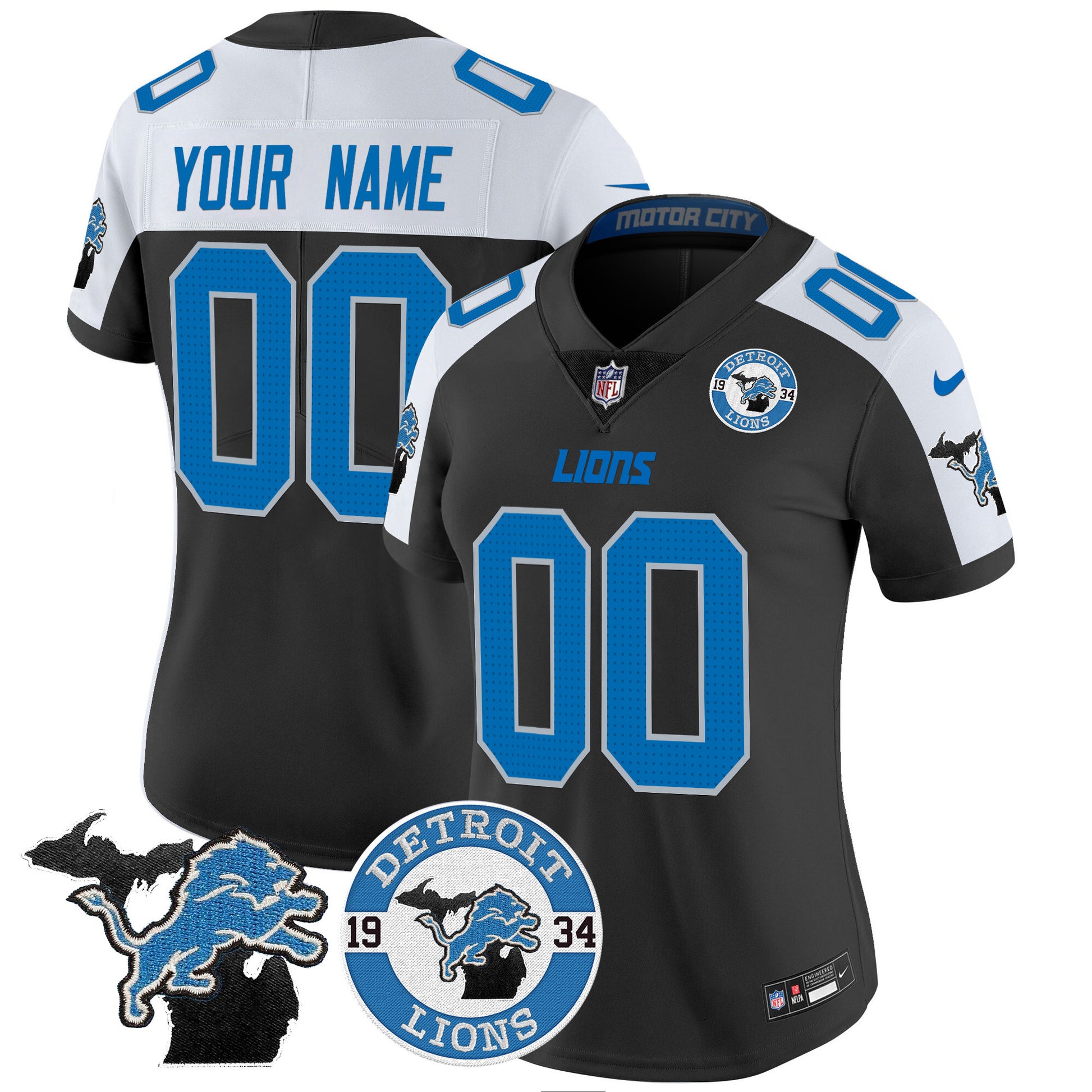 Detroit Lions 2024 Vapor Limited Custom Jersey - Est. 1934 Patch - All Stitched