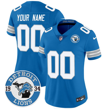 Detroit Lions 2024 Vapor Limited Custom Jersey - Est. 1934 Patch - All Stitched