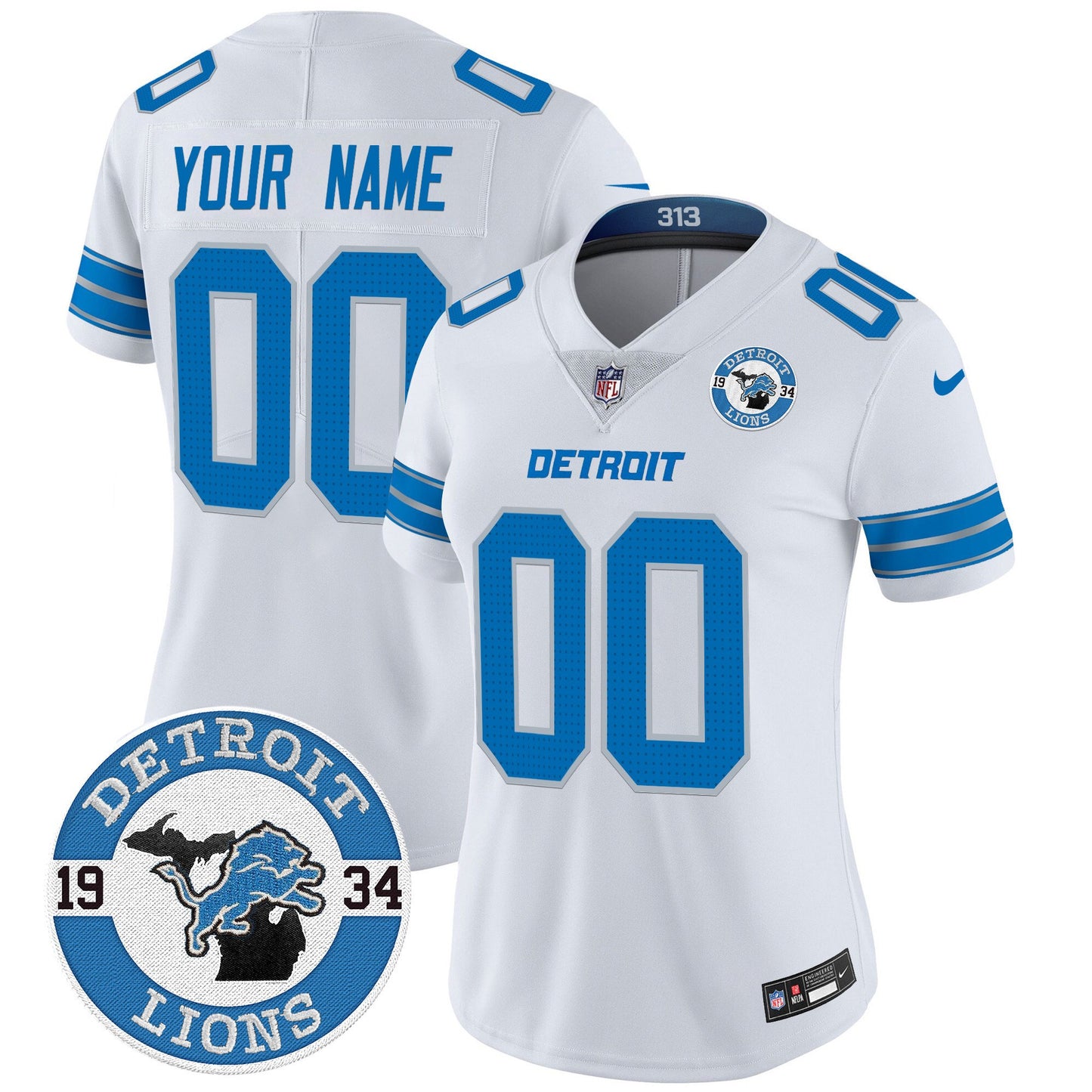 Detroit Lions 2024 Vapor Limited Custom Jersey - Est. 1934 Patch - All Stitched