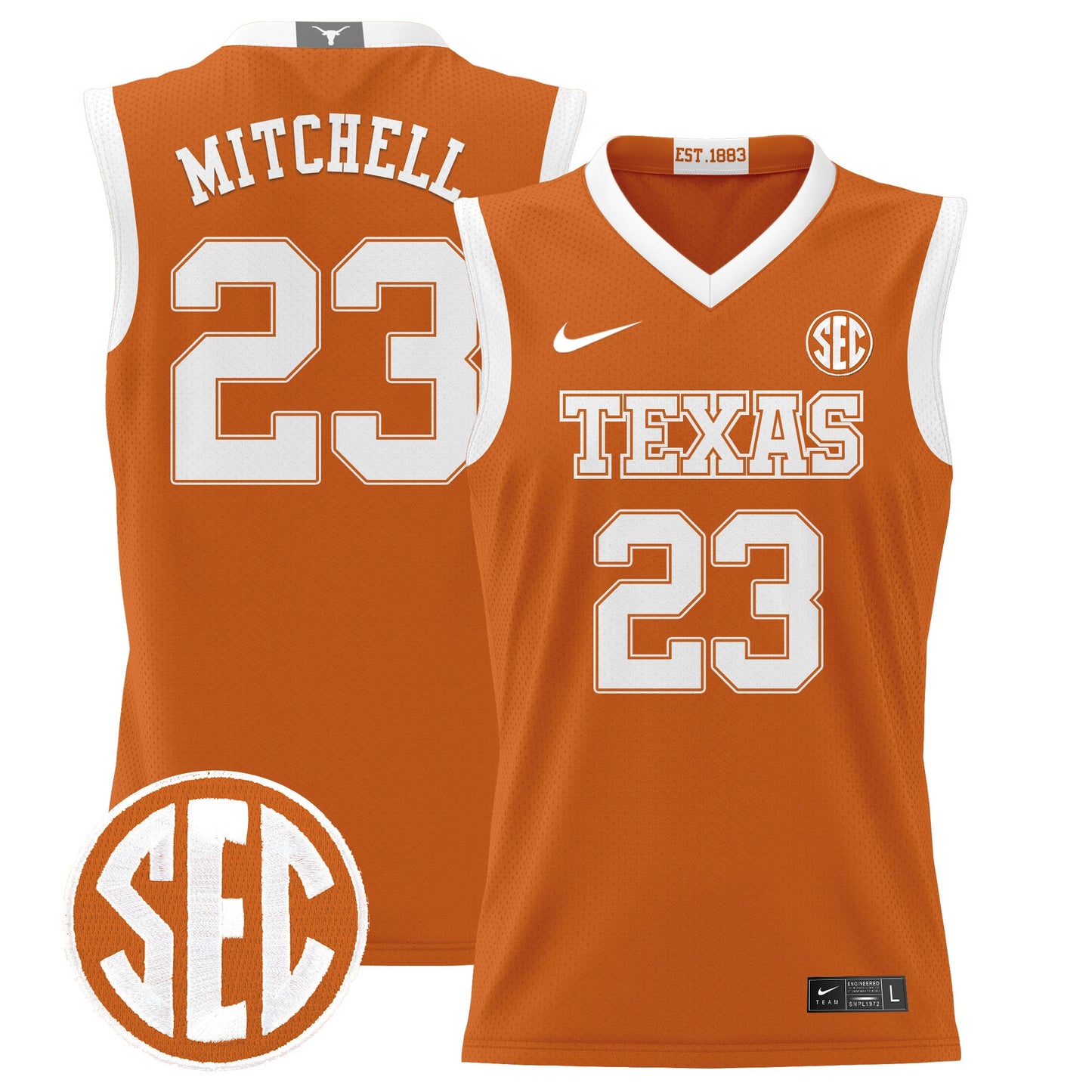 Texas Longhorns 2024 Lightweight Basketball Jersey - All Stitched