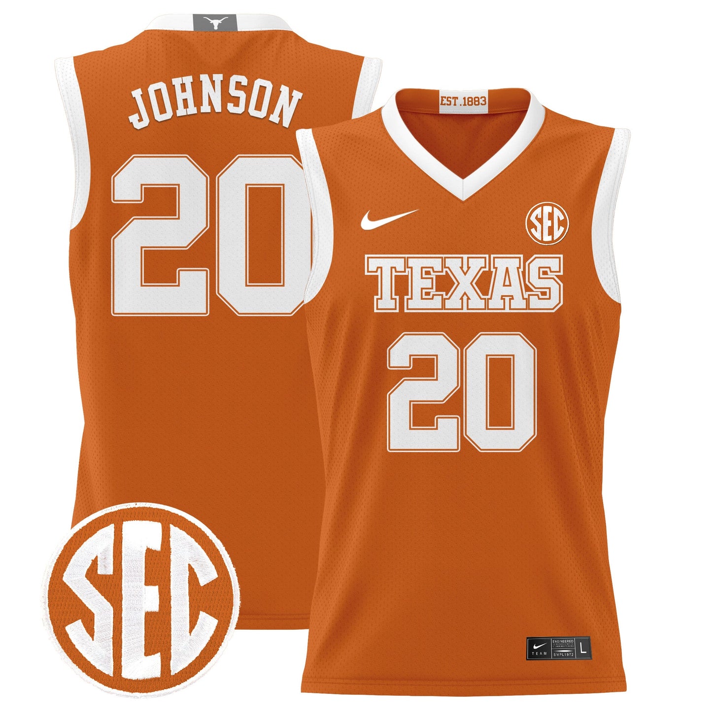 Texas Longhorns 2024 Lightweight Basketball Jersey - All Stitched