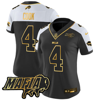 Women's Buffalo Bills 2024 Bills Mafia Patch Gold Vapor Limited Jersey - All Stitched