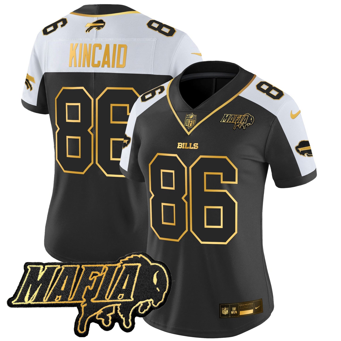 Women's Buffalo Bills 2024 Bills Mafia Patch Gold Vapor Limited Jersey - All Stitched