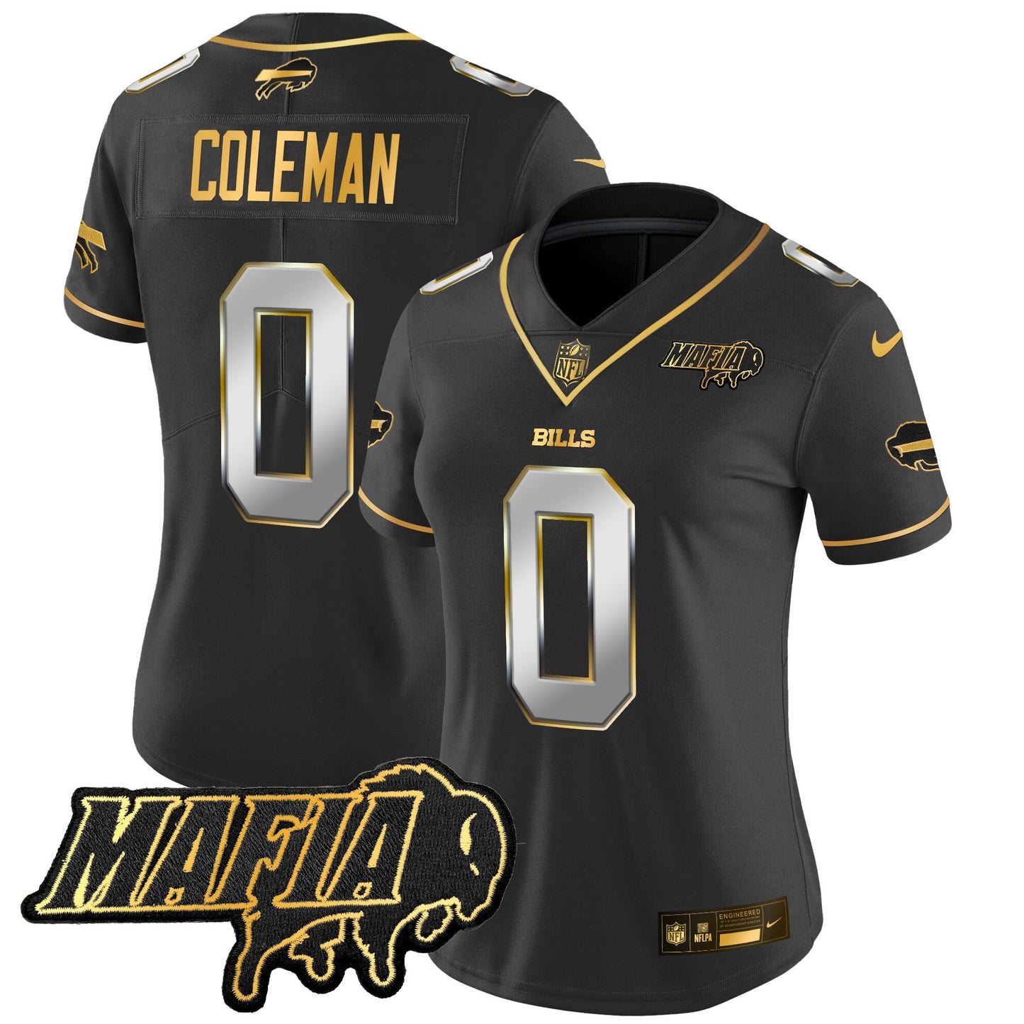 Women's Buffalo Bills 2024 Bills Mafia Patch Gold Vapor Limited Jersey - All Stitched