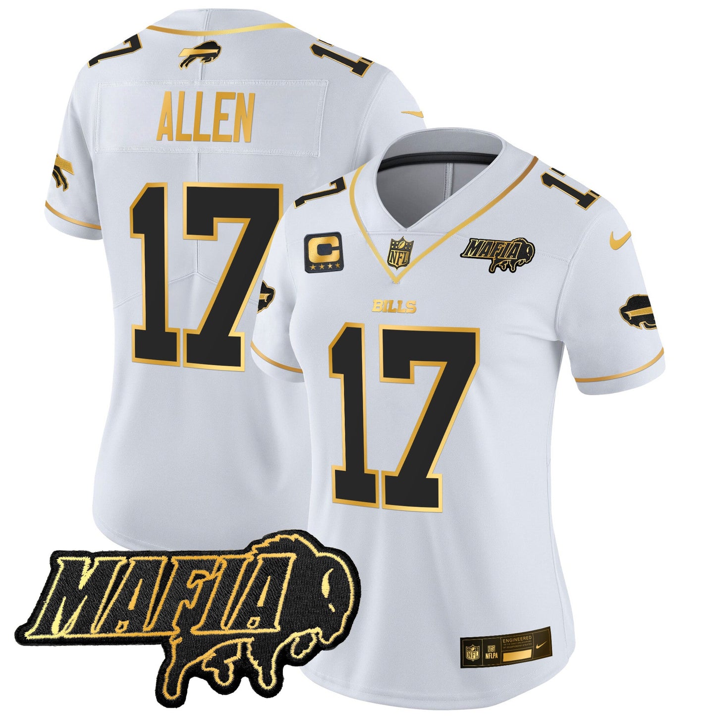 Women's Buffalo Bills 2024 Bills Mafia Patch Gold Vapor Limited Jersey - All Stitched