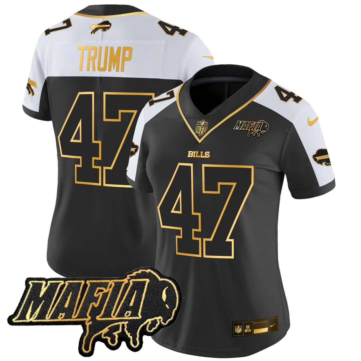Women's Buffalo Bills 2024 Bills Mafia Patch Gold Vapor Limited Jersey - All Stitched