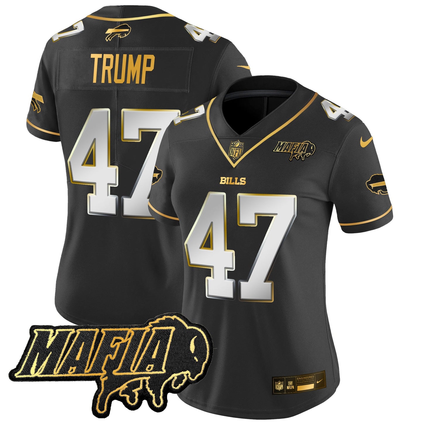 Women's Buffalo Bills 2024 Bills Mafia Patch Gold Vapor Limited Jersey - All Stitched
