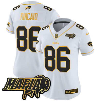 Women's Buffalo Bills 2024 Bills Mafia Patch Gold Vapor Limited Jersey - All Stitched