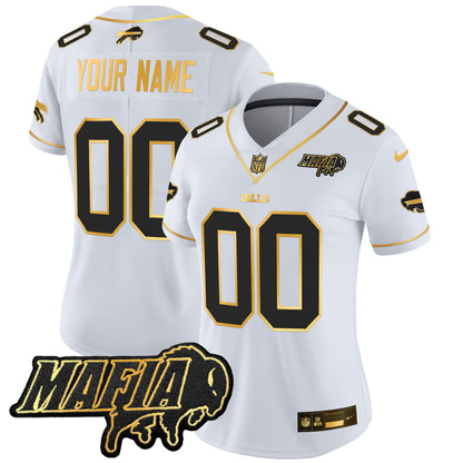 Buffalo Bills 2025 Bills Mafia Patch Gold Vapor Limited Custom Jersey - All Stitched