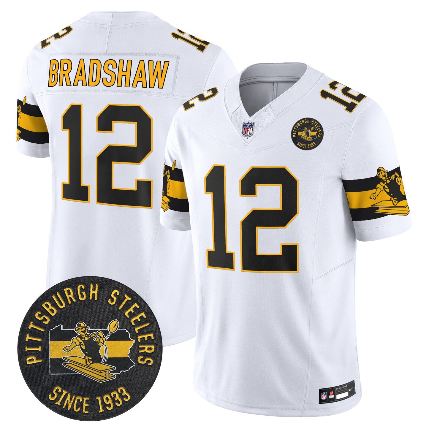 Pittsburgh Steelers Throwback 1933 Patch Vapor Limited Jersey - All Stitched