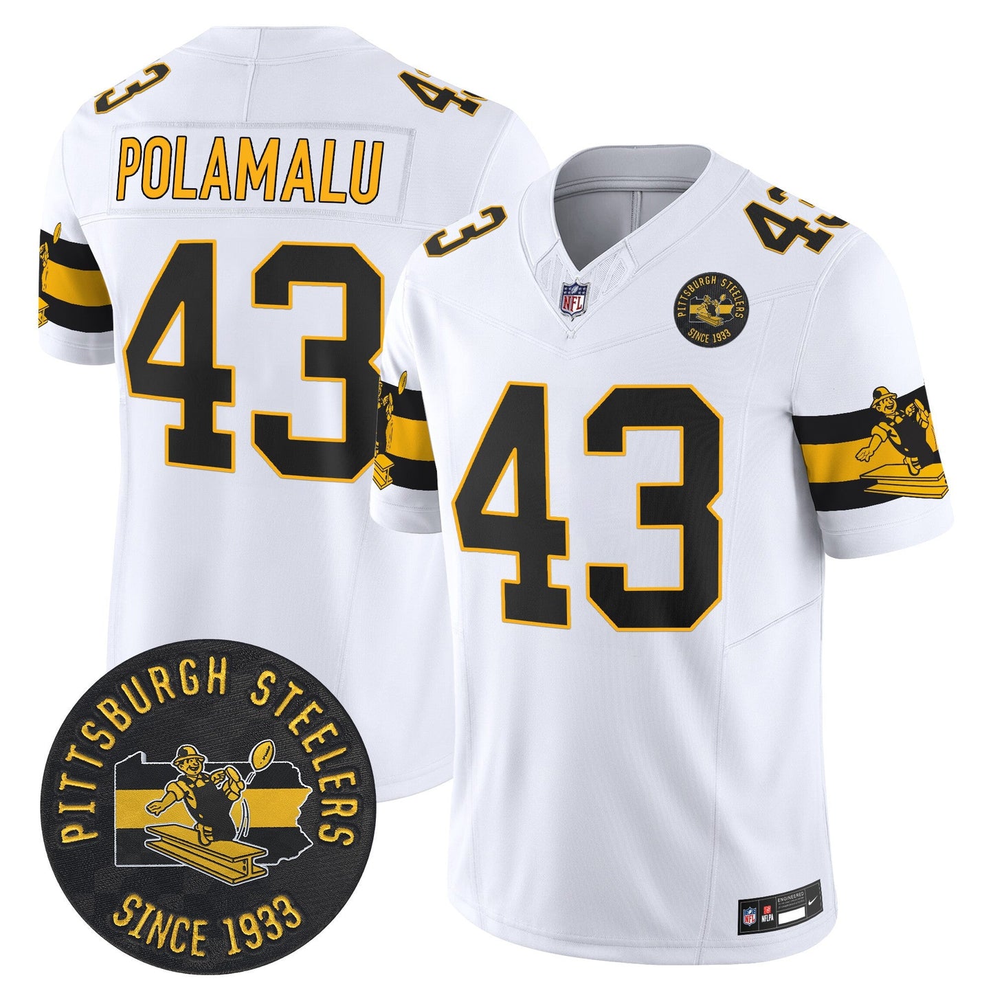 Pittsburgh Steelers Throwback 1933 Patch Vapor Limited Jersey - All Stitched
