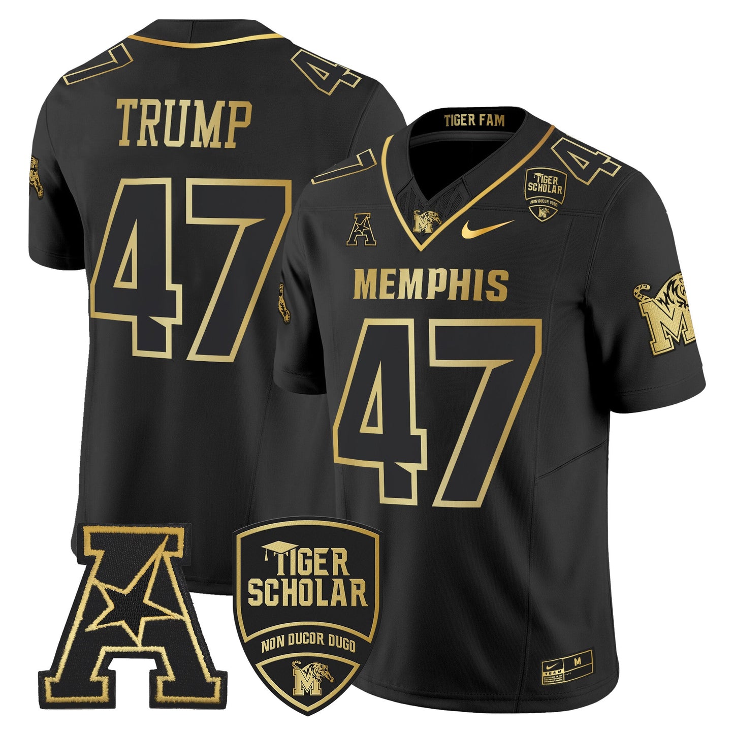 Memphis Tigers 2024 Gold Vapor Limited Jersey - All Stitched
