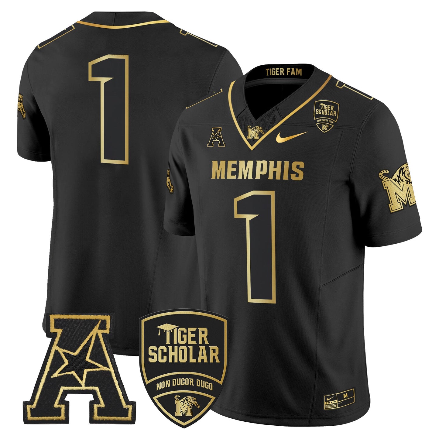 Memphis Tigers 2024 Gold Vapor Limited Jersey - All Stitched