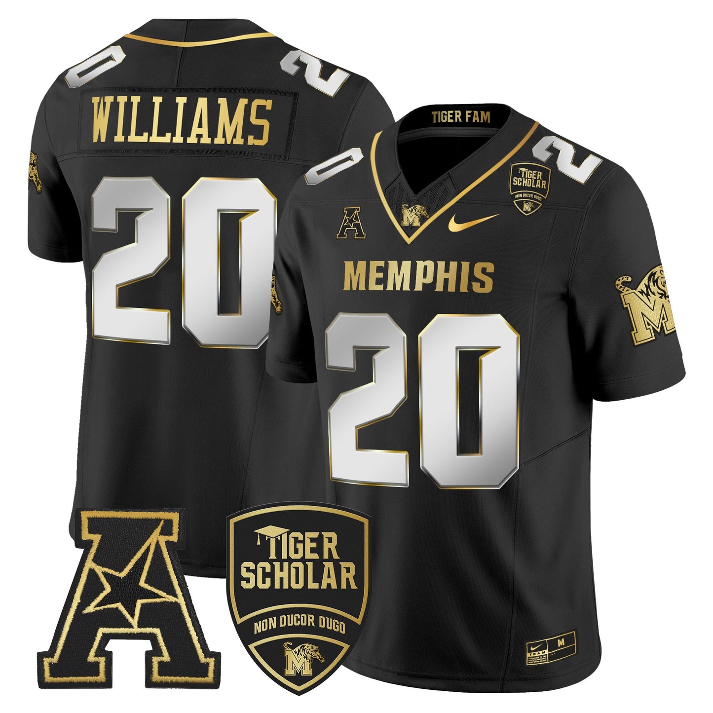 Memphis Tigers 2024 Gold Vapor Limited Jersey - All Stitched