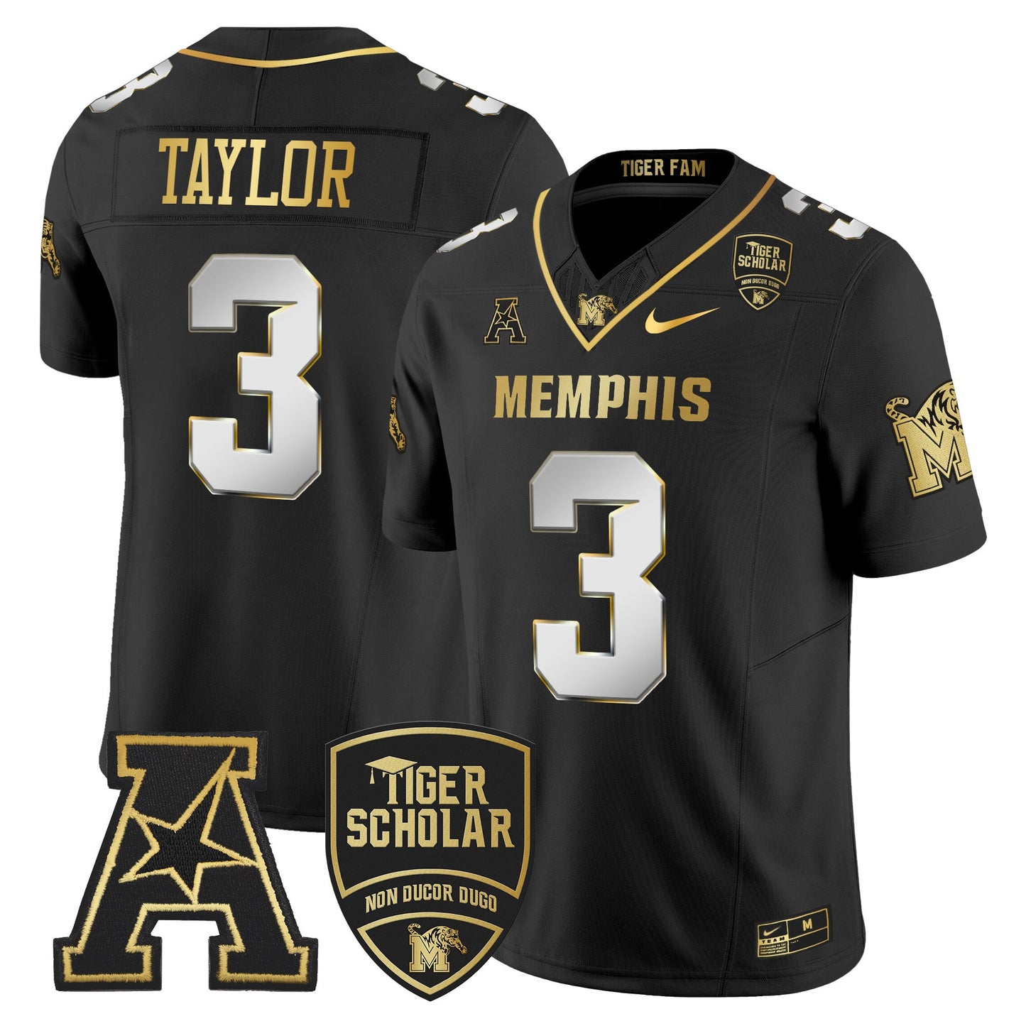Memphis Tigers 2024 Gold Vapor Limited Jersey - All Stitched