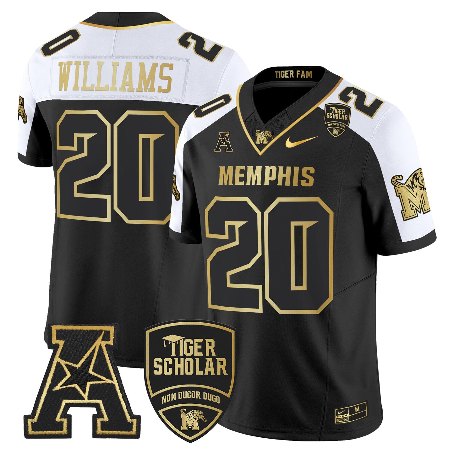 Memphis Tigers 2024 Gold Vapor Limited Jersey - All Stitched