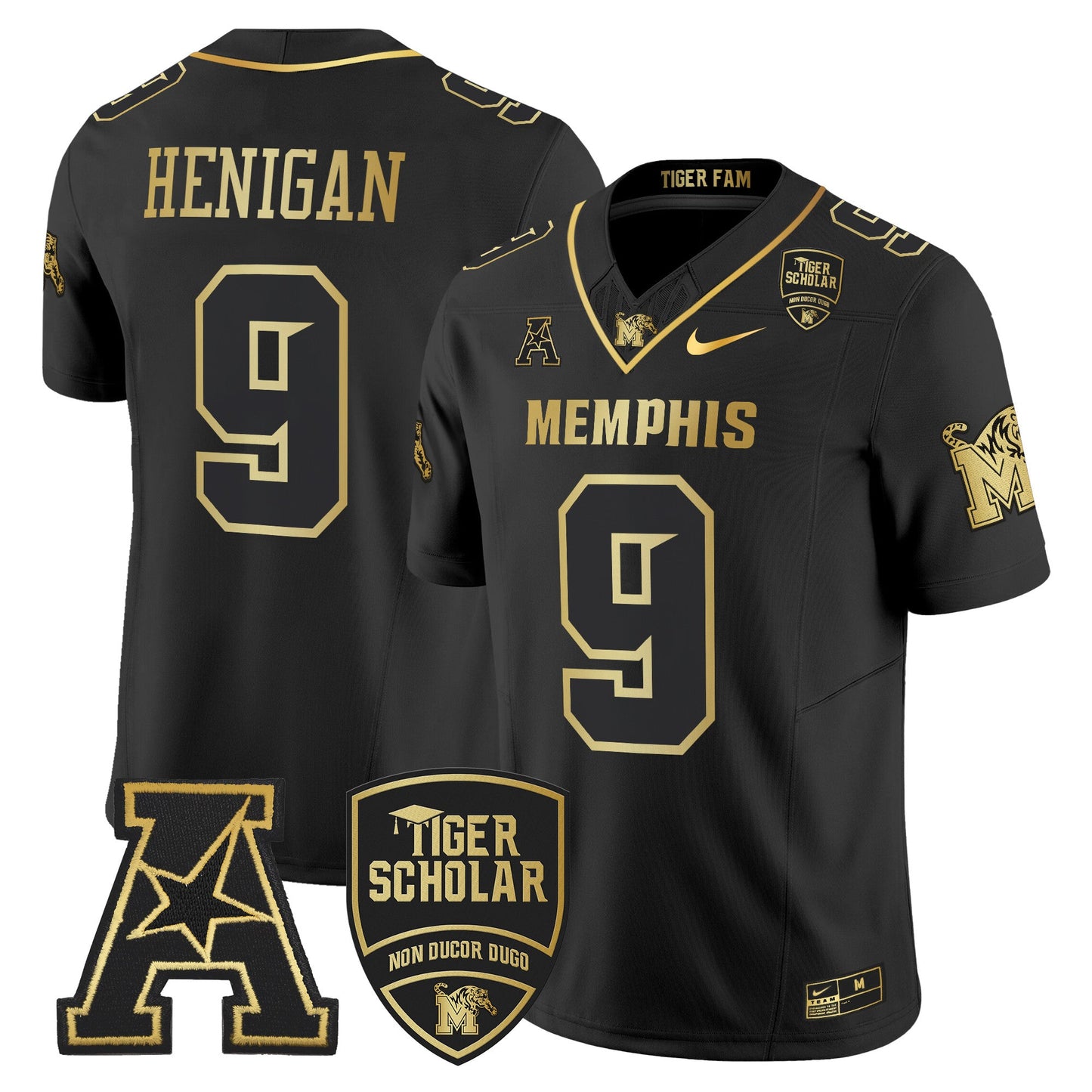 Memphis Tigers 2024 Gold Vapor Limited Jersey - All Stitched