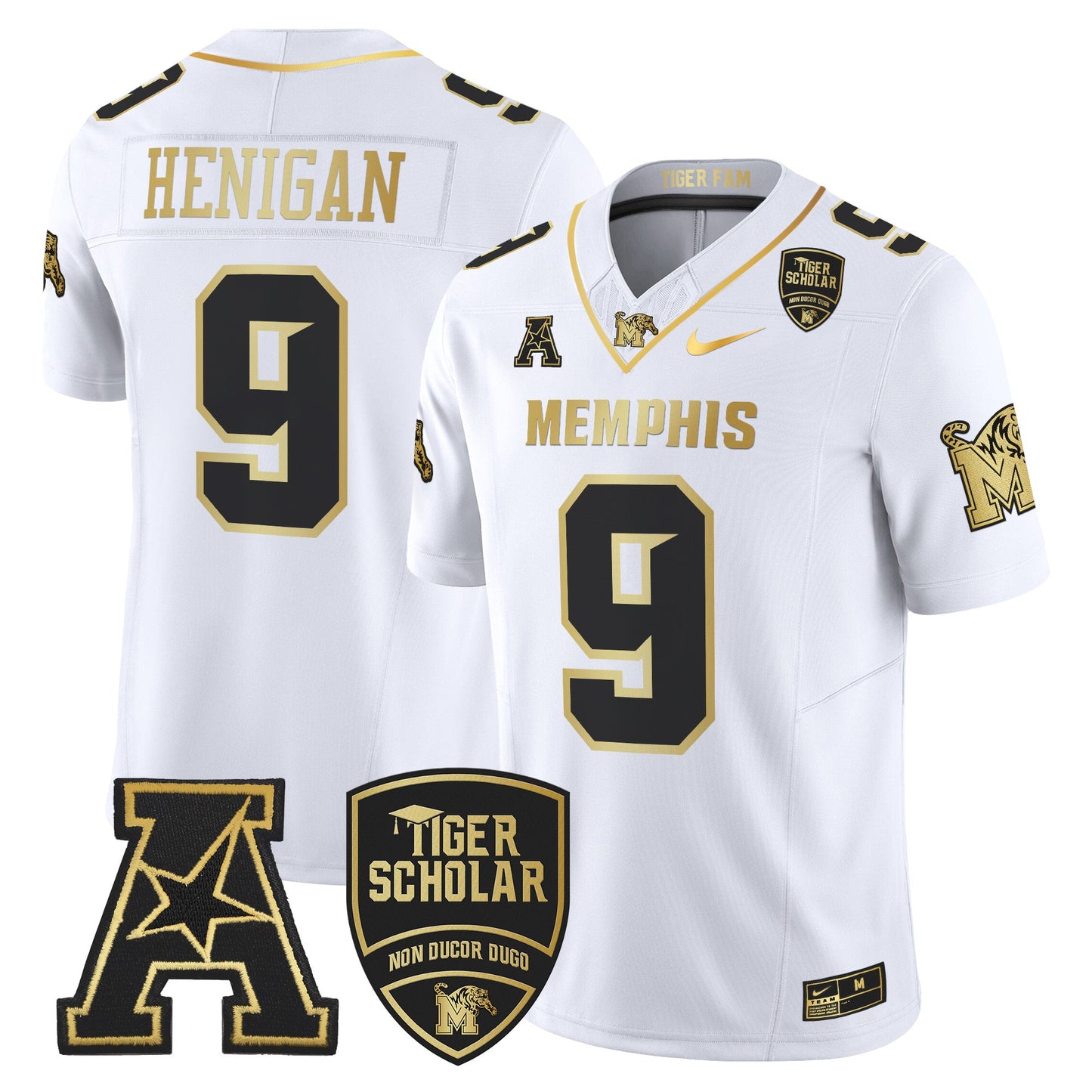 Memphis Tigers 2024 Gold Vapor Limited Jersey - All Stitched