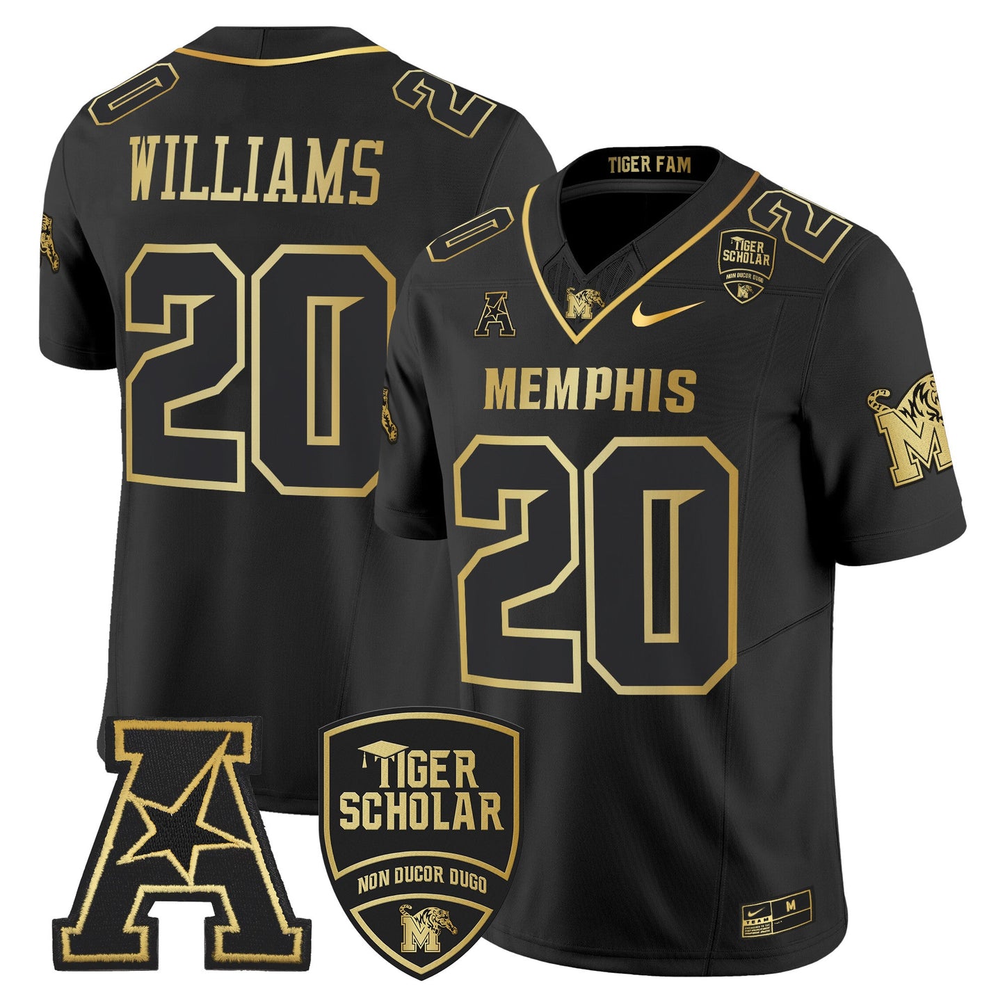 Memphis Tigers 2024 Gold Vapor Limited Jersey - All Stitched