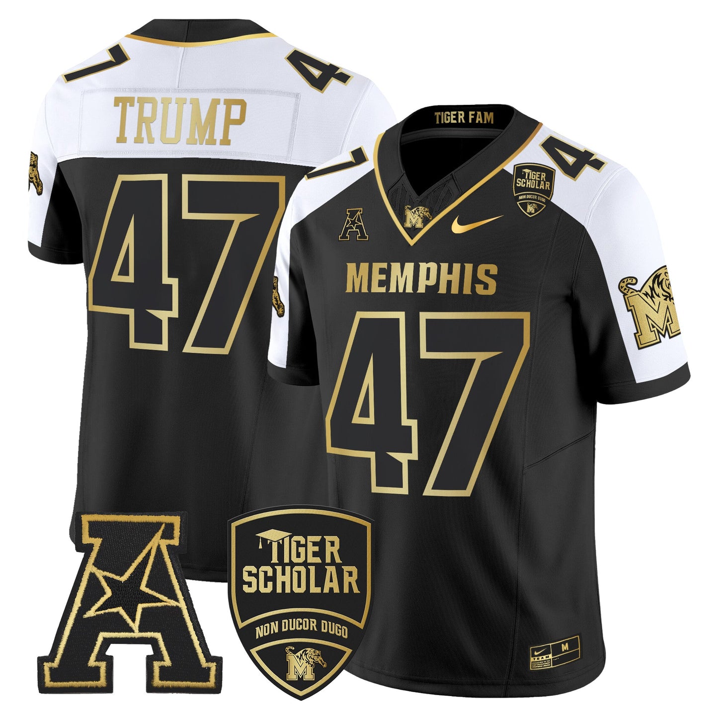 Memphis Tigers 2024 Gold Vapor Limited Jersey - All Stitched