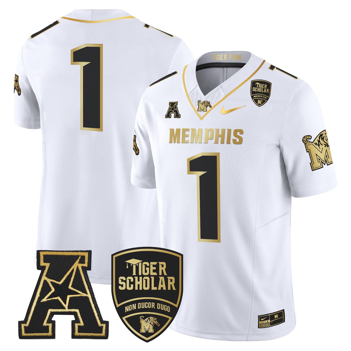 Memphis Tigers 2024 Gold Vapor Limited Jersey - All Stitched