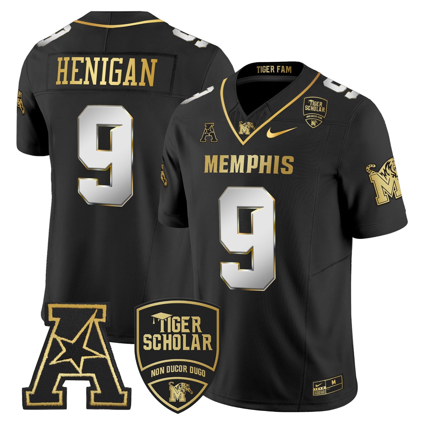 Memphis Tigers 2024 Gold Vapor Limited Jersey - All Stitched