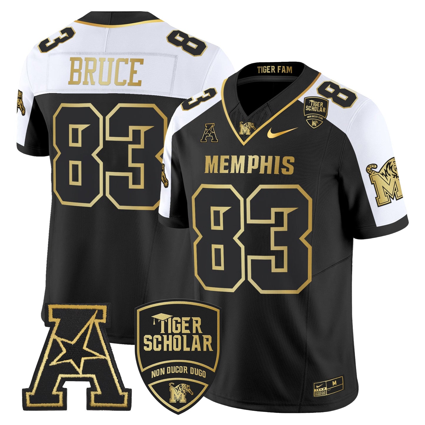 Memphis Tigers 2024 Gold Vapor Limited Jersey - All Stitched