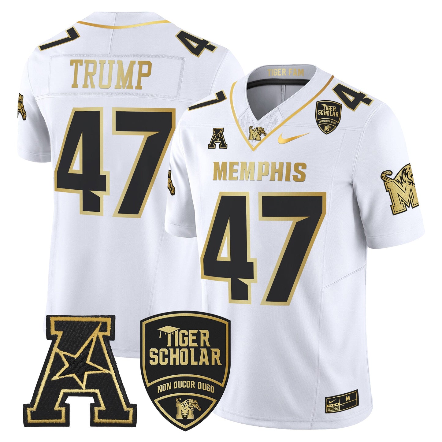 Memphis Tigers 2024 Gold Vapor Limited Jersey - All Stitched