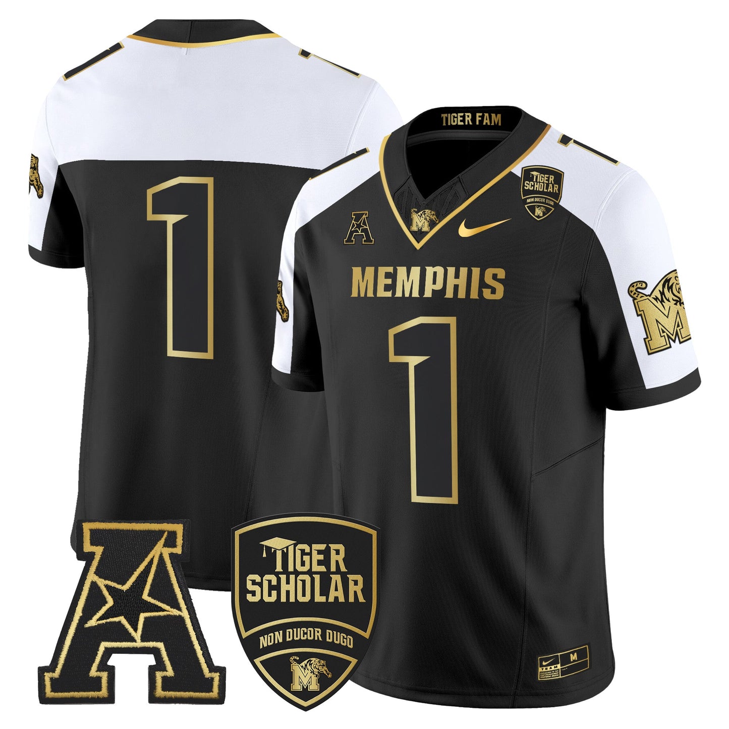 Memphis Tigers 2024 Gold Vapor Limited Jersey - All Stitched