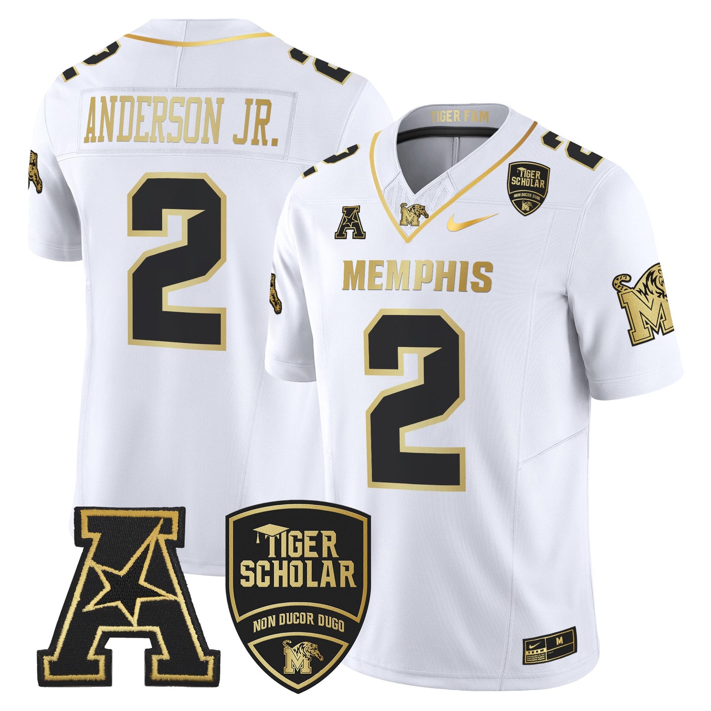 Memphis Tigers 2024 Gold Vapor Limited Jersey - All Stitched