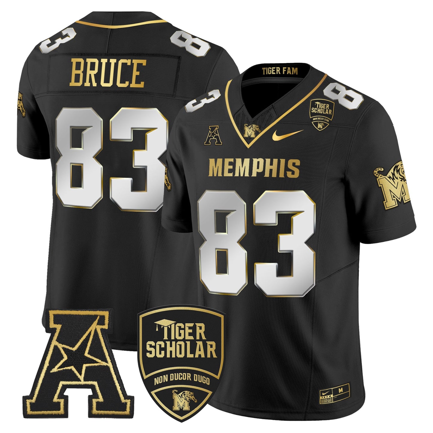 Memphis Tigers 2024 Gold Vapor Limited Jersey - All Stitched