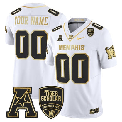 Memphis Tigers 2024 Gold Vapor Limited Custom Jersey - All Stitched
