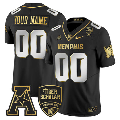 Memphis Tigers 2024 Gold Vapor Limited Custom Jersey - All Stitched