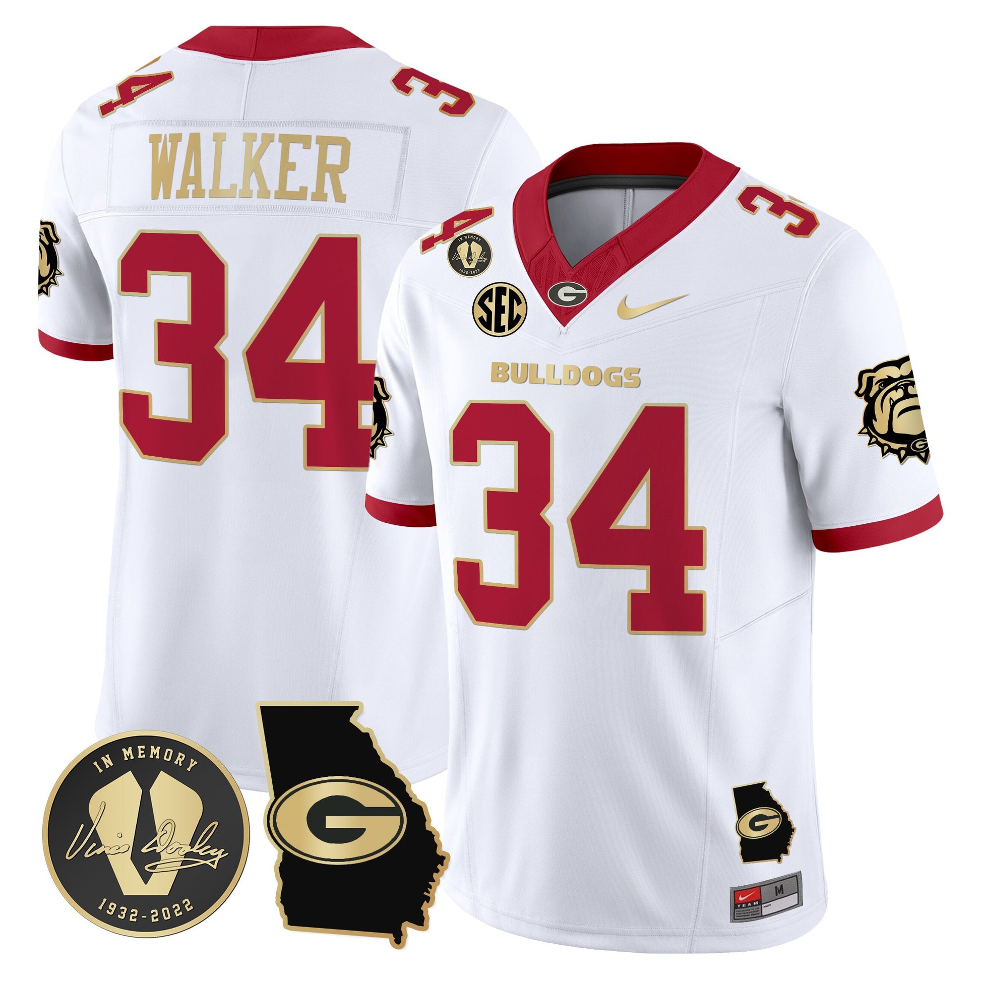 Men's Georgia Bulldogs 2024 Vapor Limited Jersey V5 - Georgia Map - All Stitched
