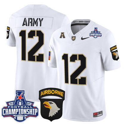 Army Black Knights 2024 AAC Championship Patch Vapor Limited Jersey V2 - All Stitched