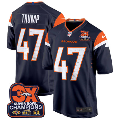 DEN 3-Time Champions Patch Game Jersey - Al Stitched