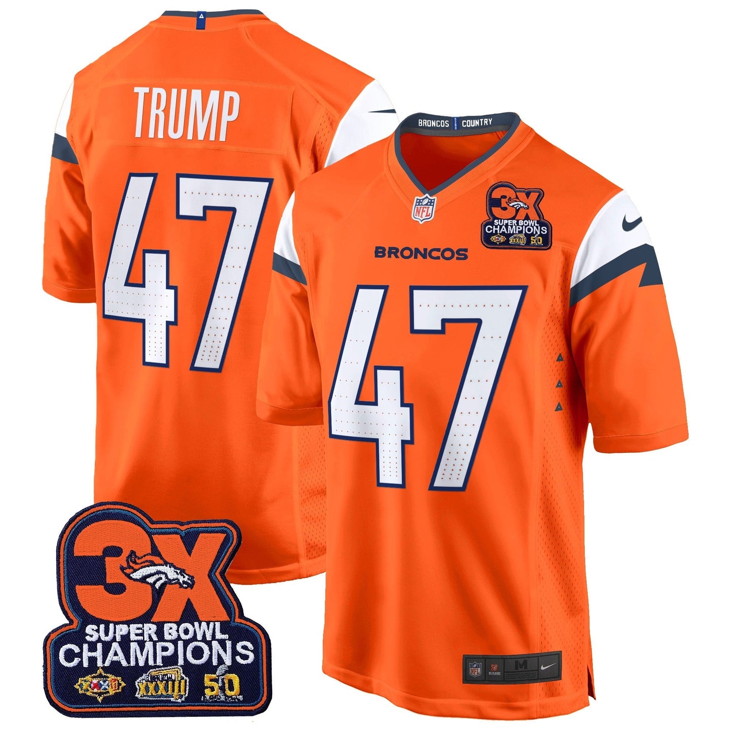 DEN 3-Time Champions Patch Game Jersey - Al Stitched